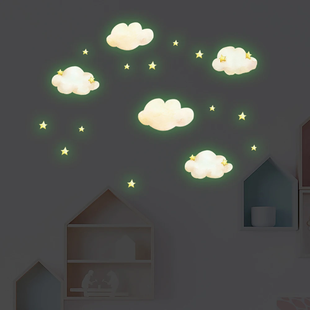 Pegatinas decorativas de estrellas y nubes para habitación infantil - imagen 3