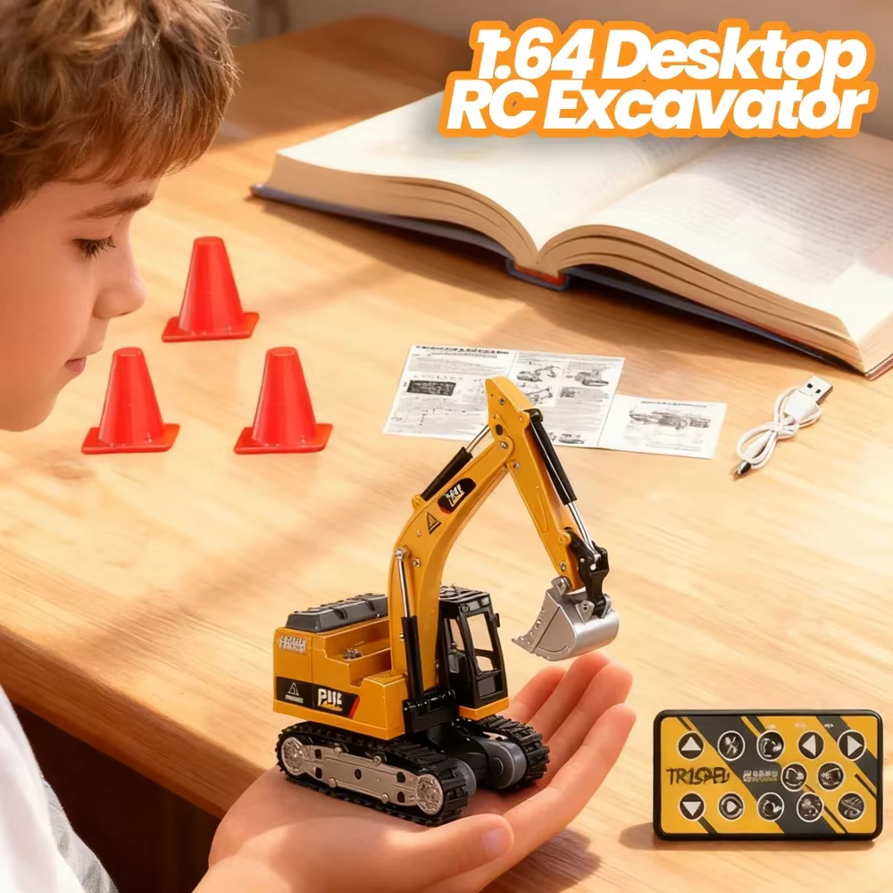 Juguete excavadora de control remoto 1:64 – Ingeniería para niños - imagen 5