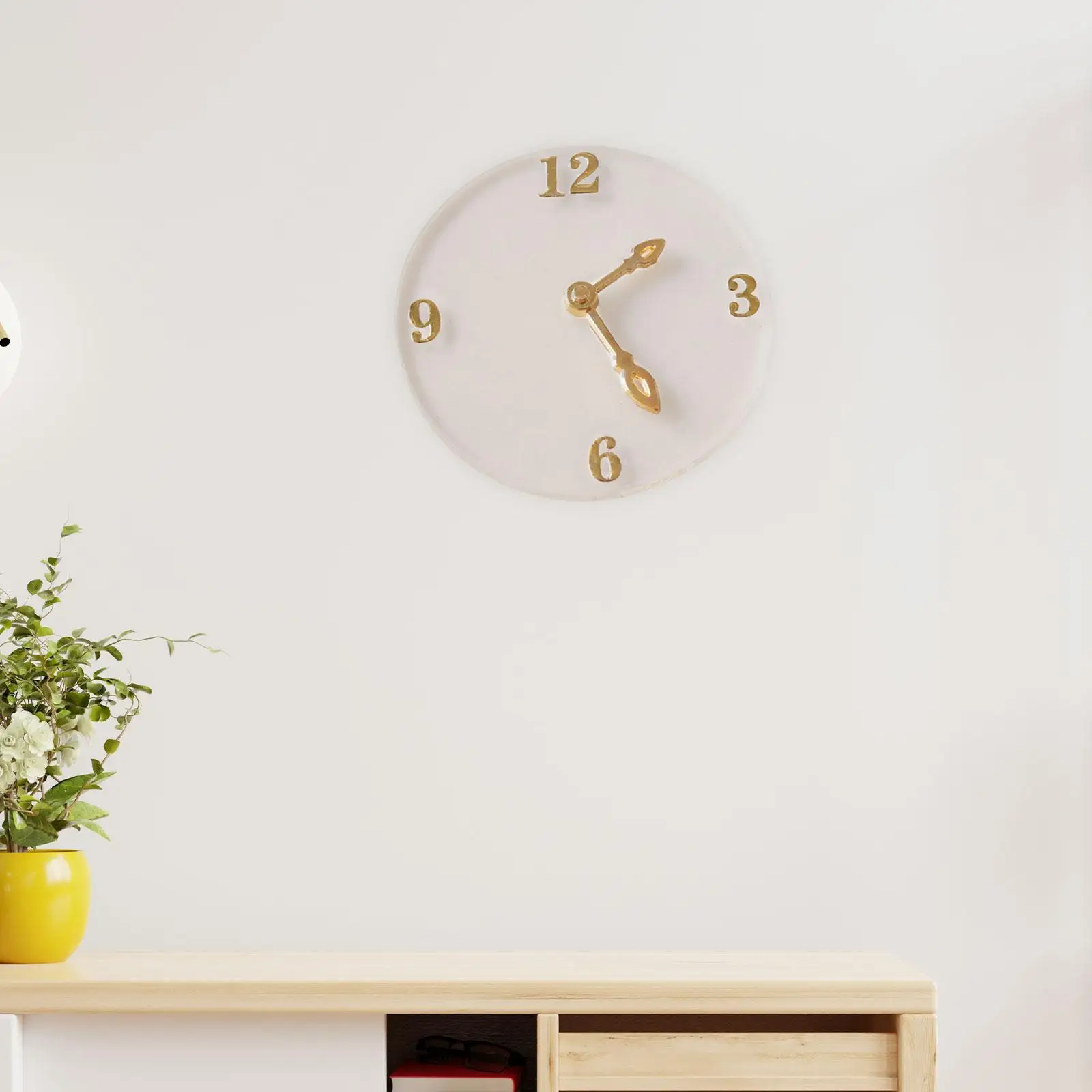 Dollhouse Miniature Clock,1:12 Scale Dollhouse Wall Clock, Acrylic, Mini Clock Model for Dollhouse