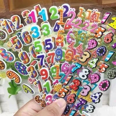 Pegatinas educativas 3D hinchadas alfabeto inglés letras números - imagen 2