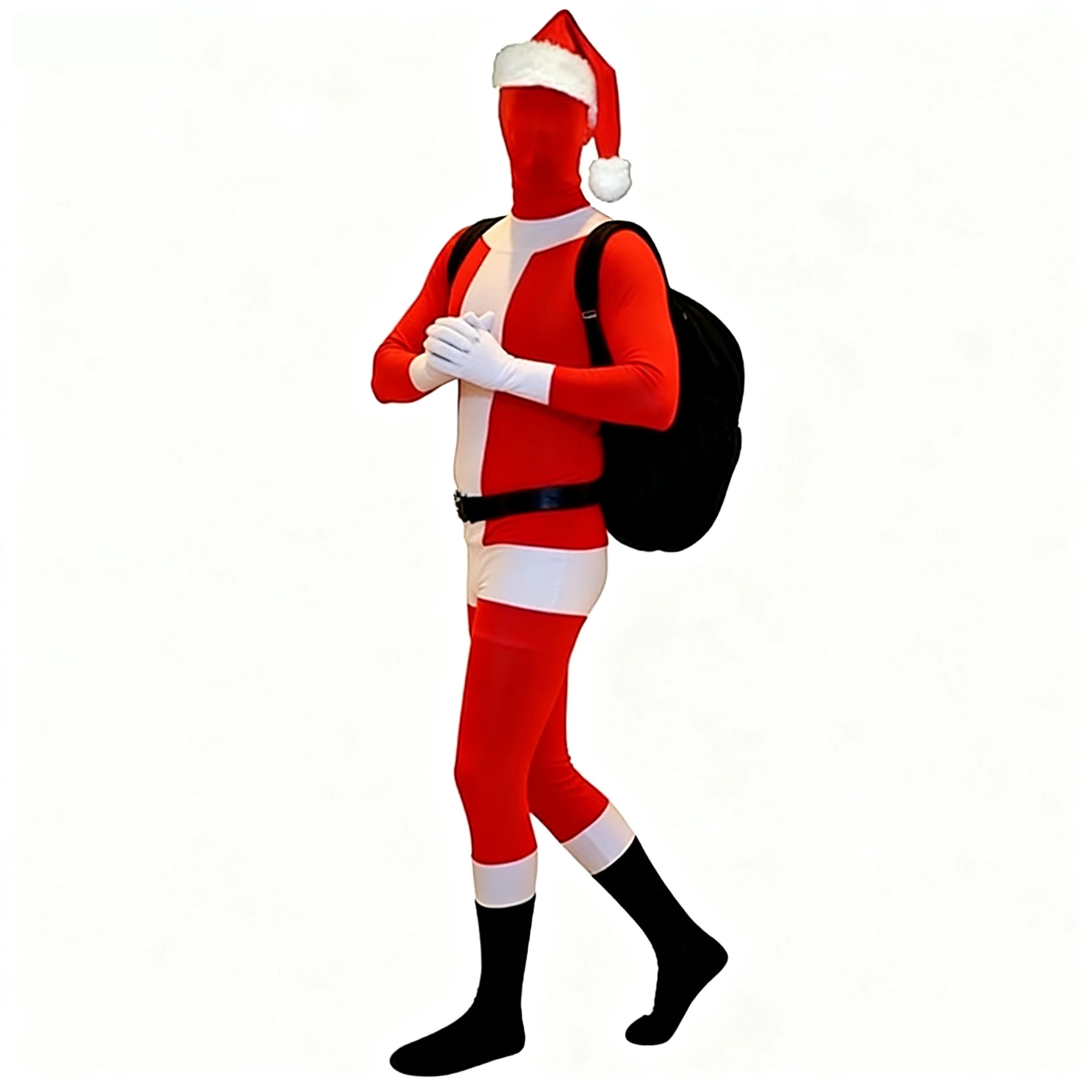 Nuevo modelo de traje de Cosplay de Papá Noel para hombres y mujeres, conjunto de mono de Papá Noel de manga larga, juego de rol festivo ajustado para niños - imagen 3