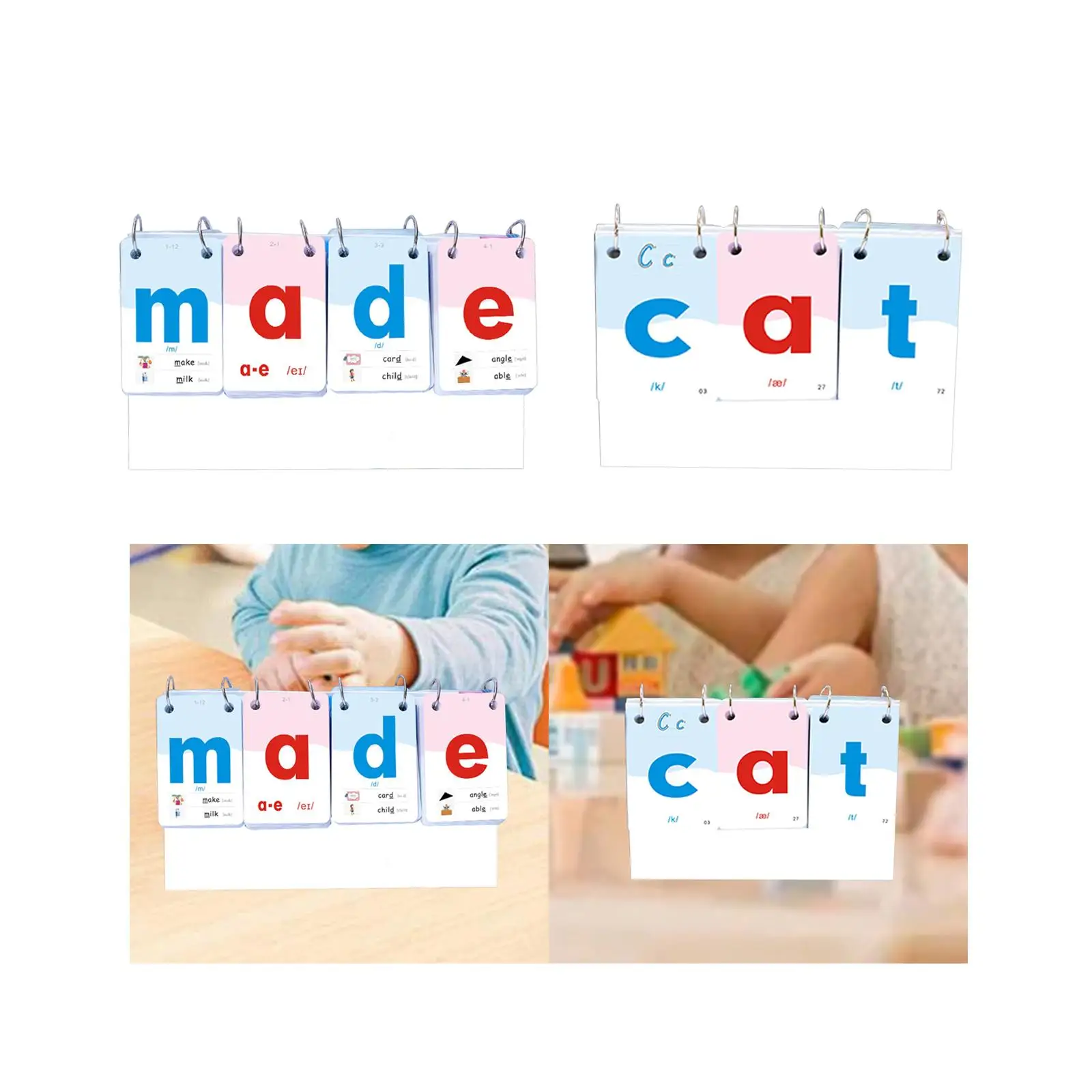 Sight Words Flash Cards Reading Letters English Phonics Card Desk Calendar for Birthday Gift Boys Girls 3 4 5 6 Year Old Baby