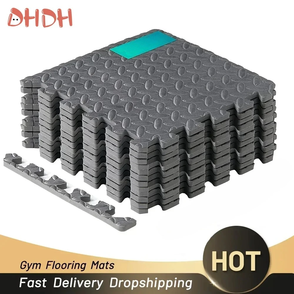 Alfombra de Fitness rompecabezas de 4 ~ 20 piezas, baldosas de espuma entrelazadas Eva para gimnasio en casa, estera de equipo de gimnasio en casa, estera de suelo antideslizante para niños