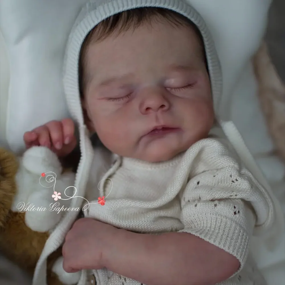 Kit de muñeco de vinilo Reborn de 21 pulgadas Eric/Erica, molde para bebé recién nacido en blanco sin pintar, piezas de muñeca con cuerpo de tela - imagen 5