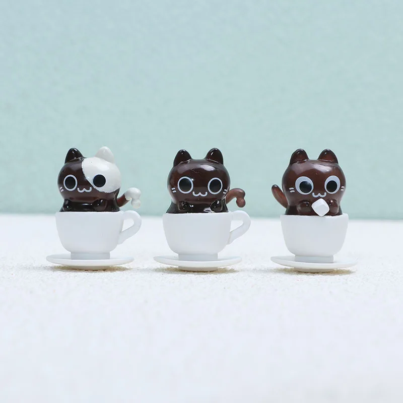 Caja ciega de gato cafetería, figuras de acción de gatos negros, colección de modelos, juguete, decoración de escritorio, regalos sorpresa - imagen 4