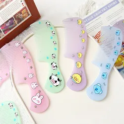 Cepillos de peine de plástico con dibujos de conejos y gatos para niños, cepillo de pelo portátil para niñas, peines de masaje para estilismo de viaje en casa