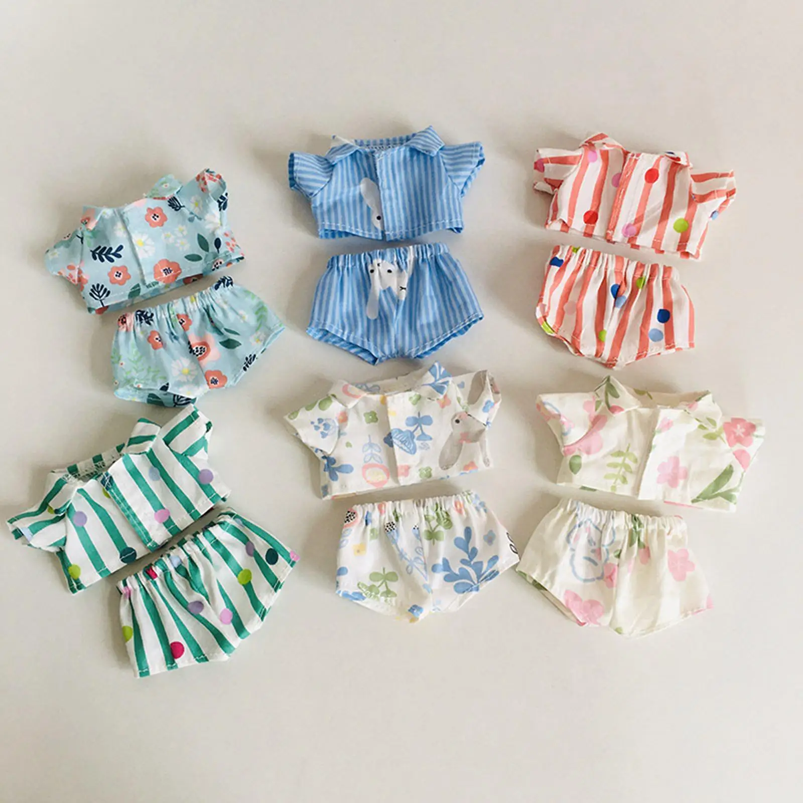 Doll Shirt+Shorts DIY Doll Decor Educational Toy Costume Accessories Handmade Clothing for 15cm Pendant Dolls Halloween Gifts