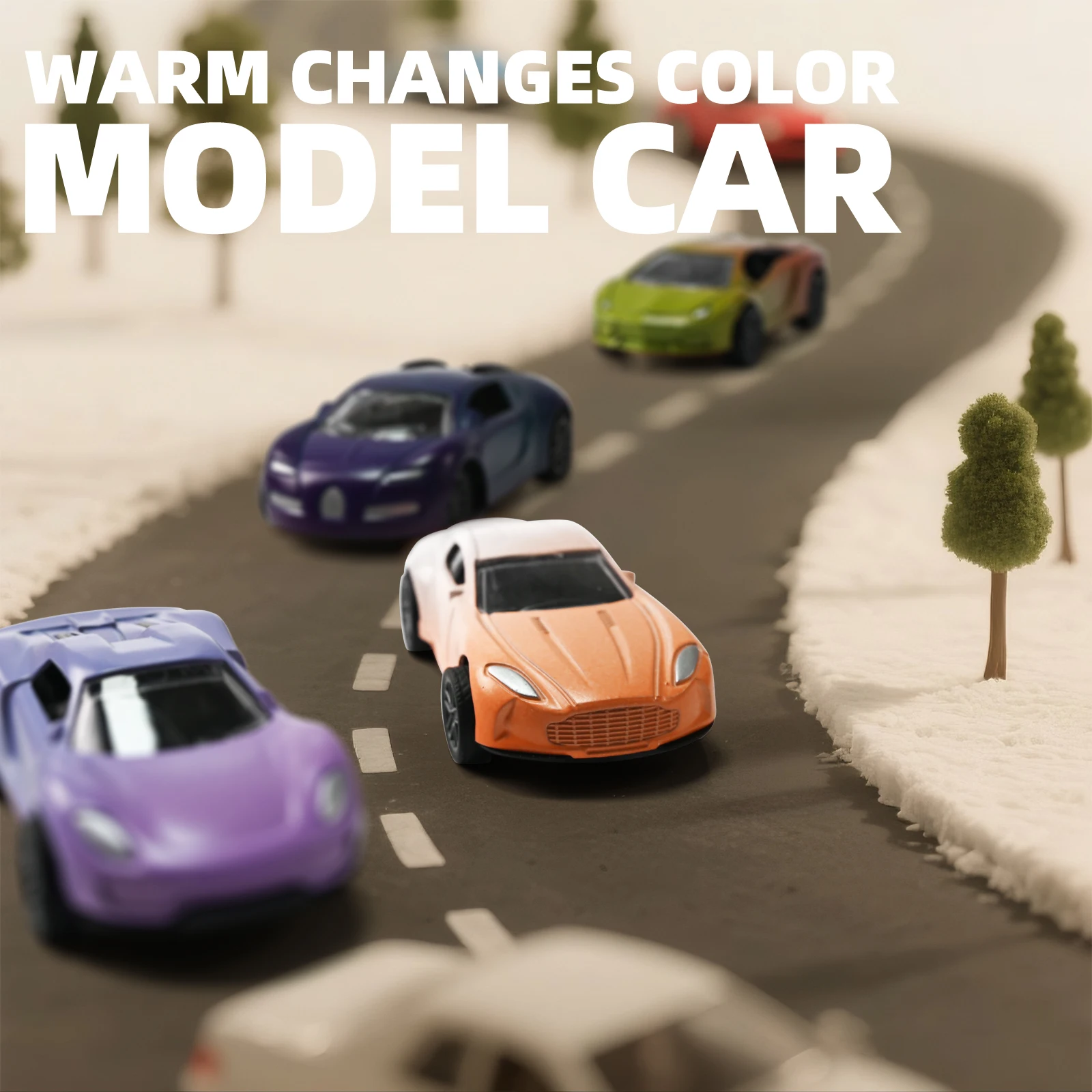 Mini coche mágico de aleación con cambio de Color de agua y temperatura 1:64, modelo de carreras extraíble con tobogán duradero a prueba de golpes para niños, regalos - imagen 4