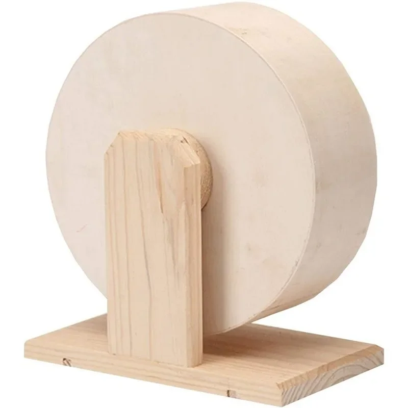 Rueda silenciosa de madera maciza para hámster, rueda para ejercicio Natural no tóxica para correr para mascotas pequeñas, accesorio de jaula duradero, suministros para hámster - imagen 3