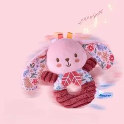 Anillo rosa con manivela y campana para bebé 0-1 año – Juguete peluche