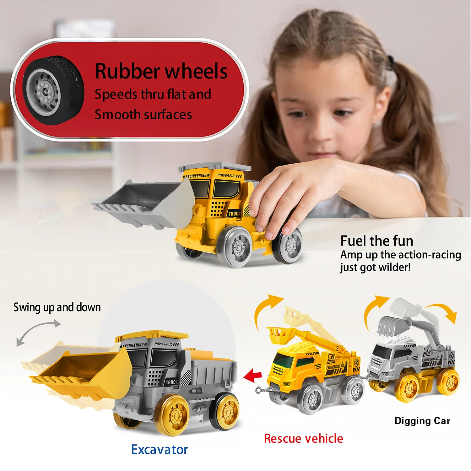 Coche ferroviario de ingeniería, juguete de tren, juguete educativo unisex para niños, juguete de alta calidad para regalo de cumpleaños para niños - imagen 5