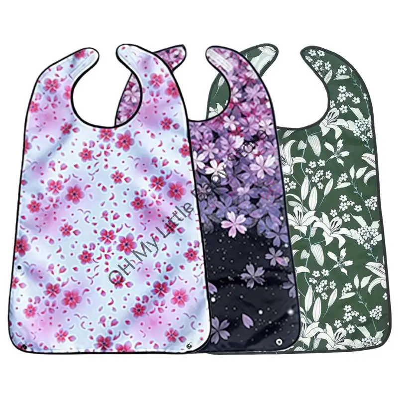 M76C Paquete 2 baberos para adultos, impermeables, diseño a prueba derrames, Protector ropa, ligero, plegable, para