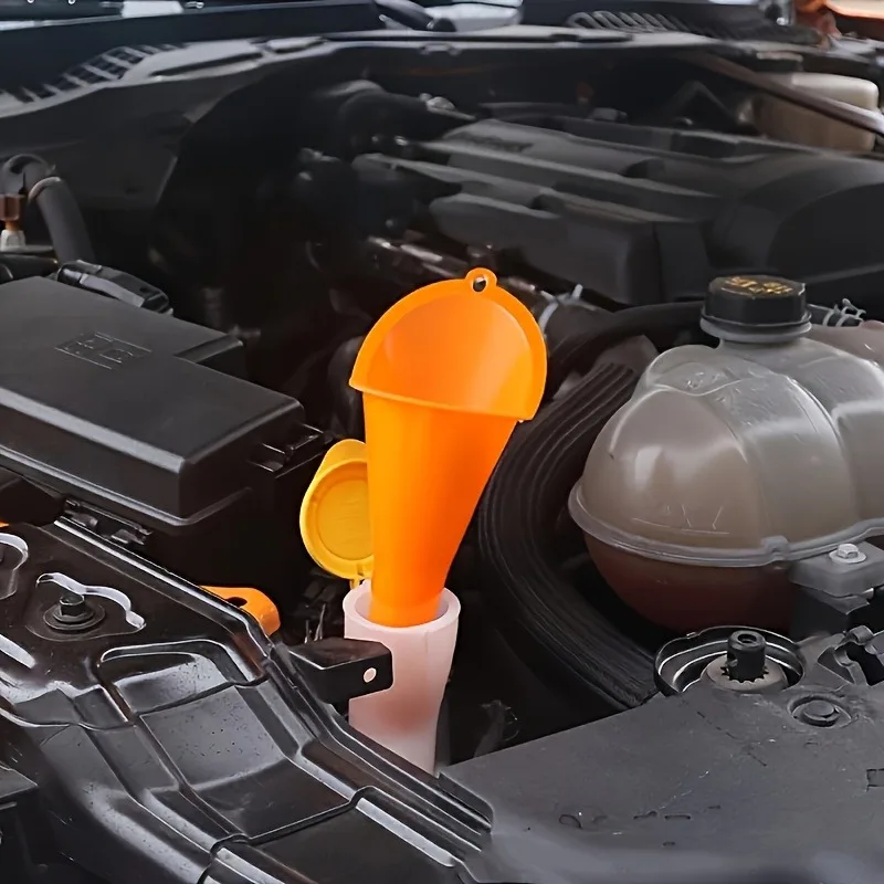 Embudo de coche de mango largo: ¡Herramienta de repostaje de gasolina de plástico a prueba de salpicaduras! Para automóviles y motocicletas, accesorios para automóviles - imagen 5