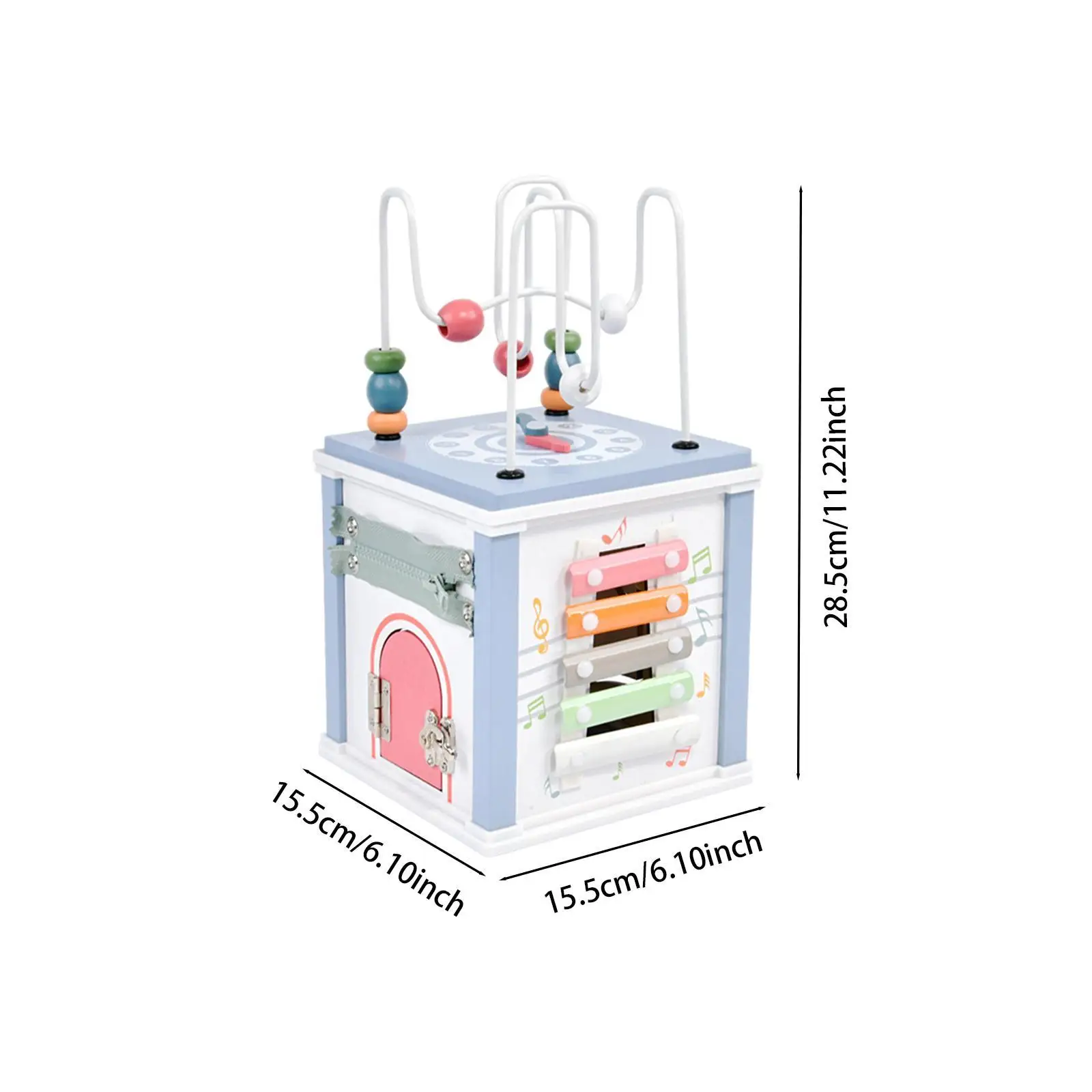 Wooden Activity Cube Development Toy Activity Center Montessori Toy for Baby