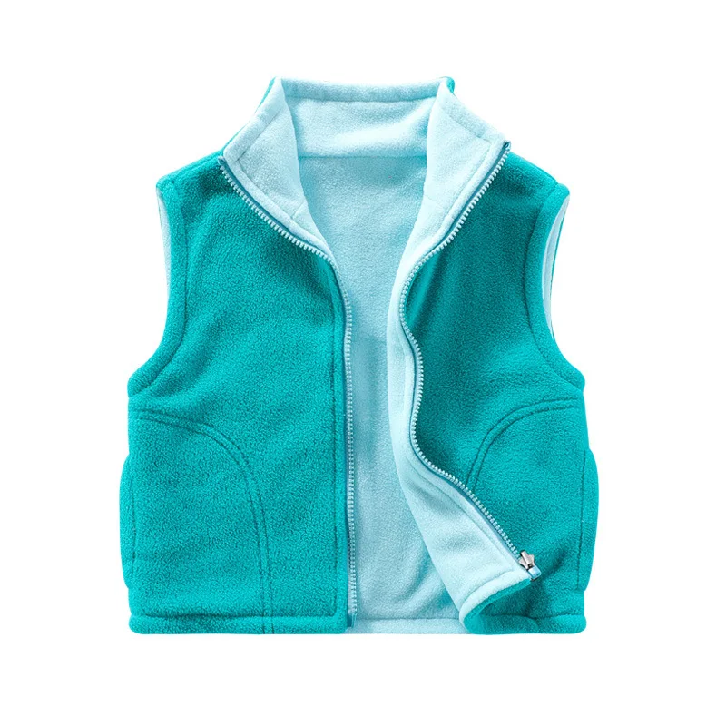 Chaleco de primavera para bebés, chaquetas de lana para niñas, prendas de vestir exteriores de terciopelo, chaqueta cálida de Color caramelo para niños, chaquetas sin mangas para niños - imagen 4