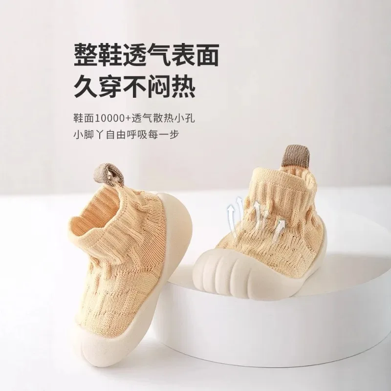 Zapatos para caminar en edad preescolar, novedad de invierno 2021, zapatos para caminar para recién nacidos, calcetines cálidos cómodos y versátiles para bebés descalzos - imagen 3