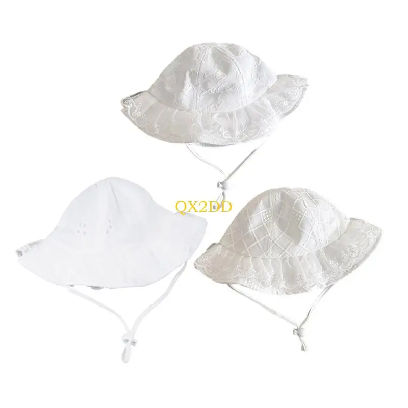 Gorro lavabo en encaje para bebé – Atado ajustable - imagen 4