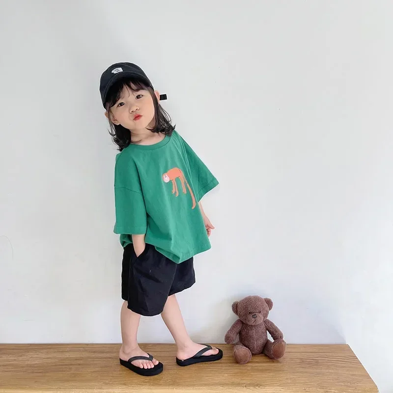 Camiseta de manga corta para niña con estampado de dibujos estilo coreano - imagen 3