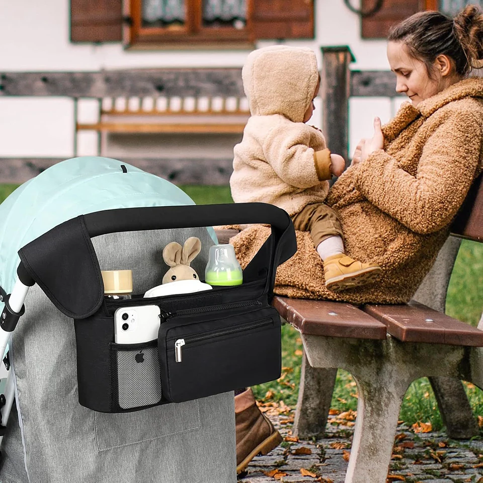 Bolsa de pañales impermeable para carrito con correa desmontable - imagen 5