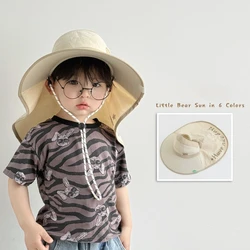 Fishmen Sombrero Cubo Algodón Niño – Estilo Oso Animado Verano