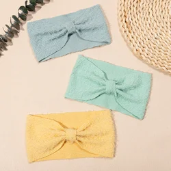 Diademas con lazo de felpa para niña – Banda elástica suave y cómoda