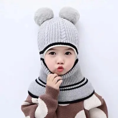 Gorros de punto cálidos de invierno para bebés con bufanda, gorros de protección para los oídos y la cara, gorro para niños pequeños, niños y niñas de 1 a 5 años - imagen 5