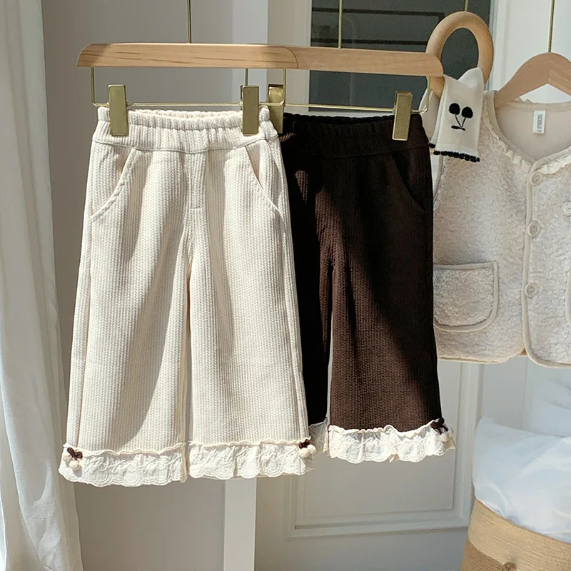 Pantalones para niños, ropa para niños, pantalones para niñas, pantalones coreanos gruesos de otoño para bebés, pantalones a rayas con cintura elástica
