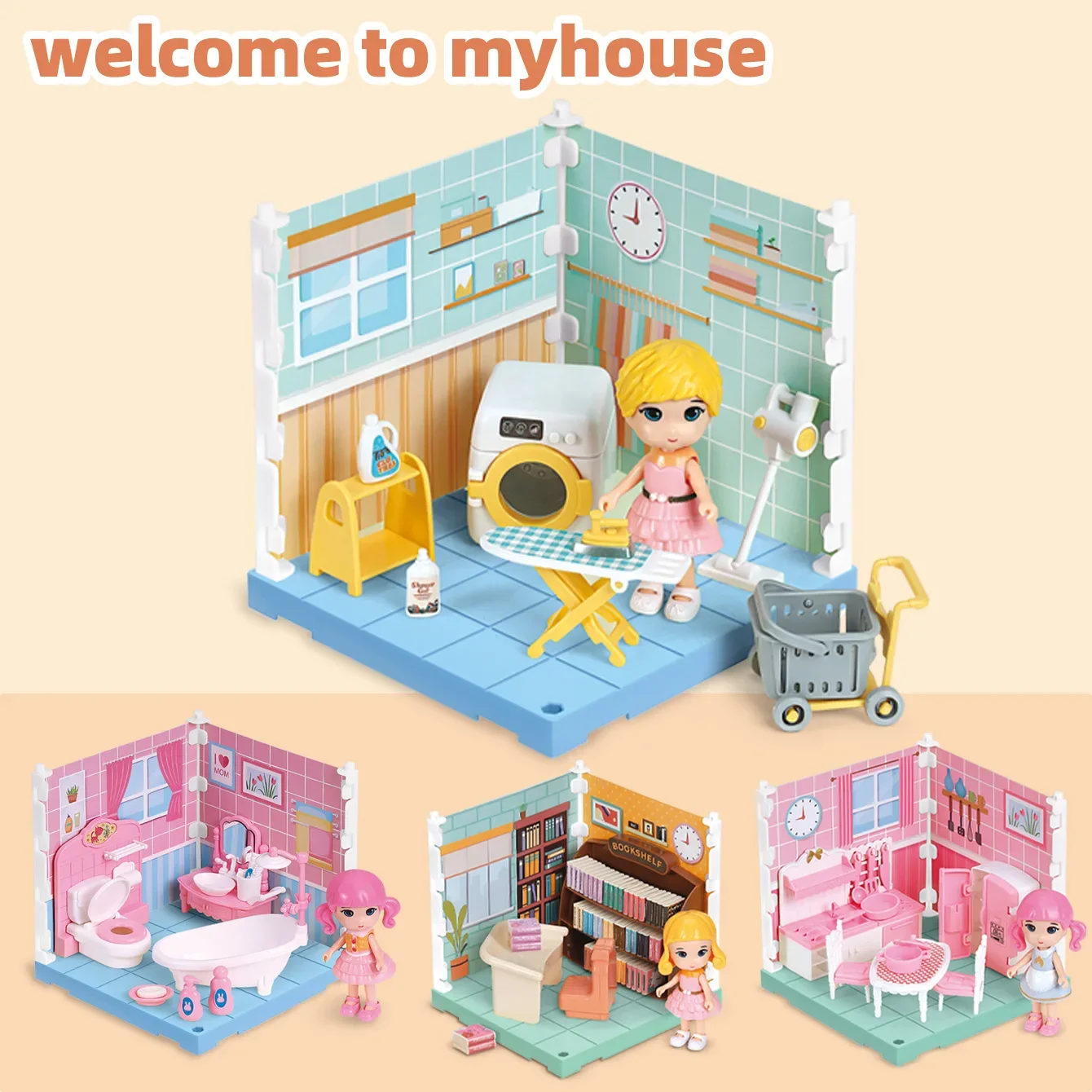 Casa de muñecas 3D interactiva – Rompecabezas creativo para niños - imagen 3
