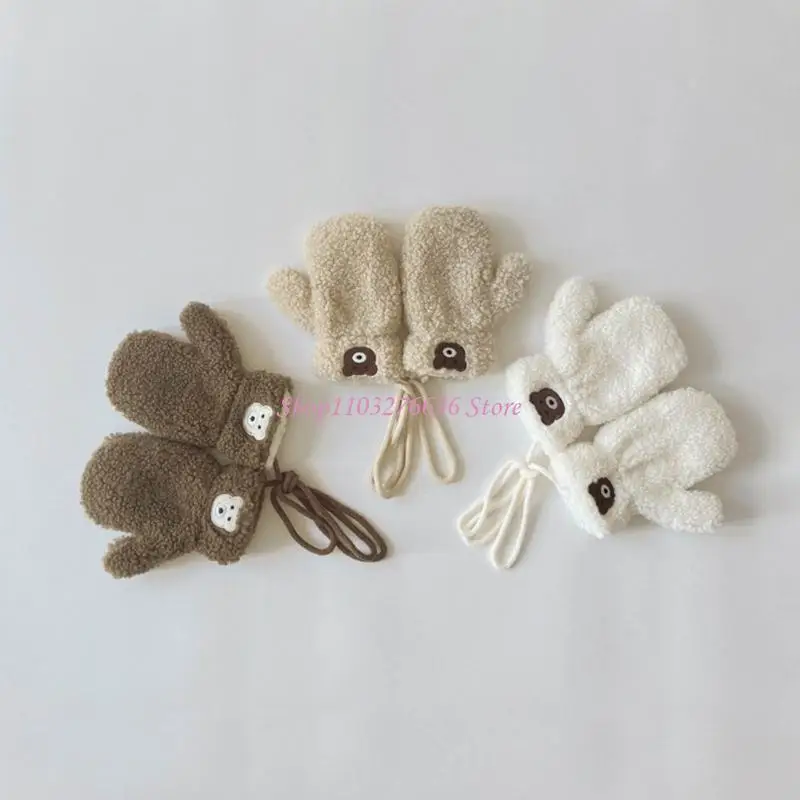 Guantes sin dedos para bebés, con cordón para llevar al cuello - imagen 5