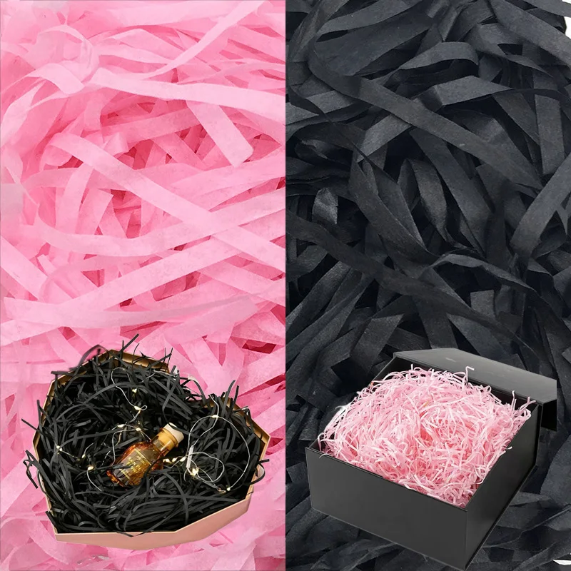 Material de relleno de papel triturado colorido de hierba Lafite de 20-80g, suministros de decoración para fiestas DIY para el hogar, decoración de cajas de regalo TMZ