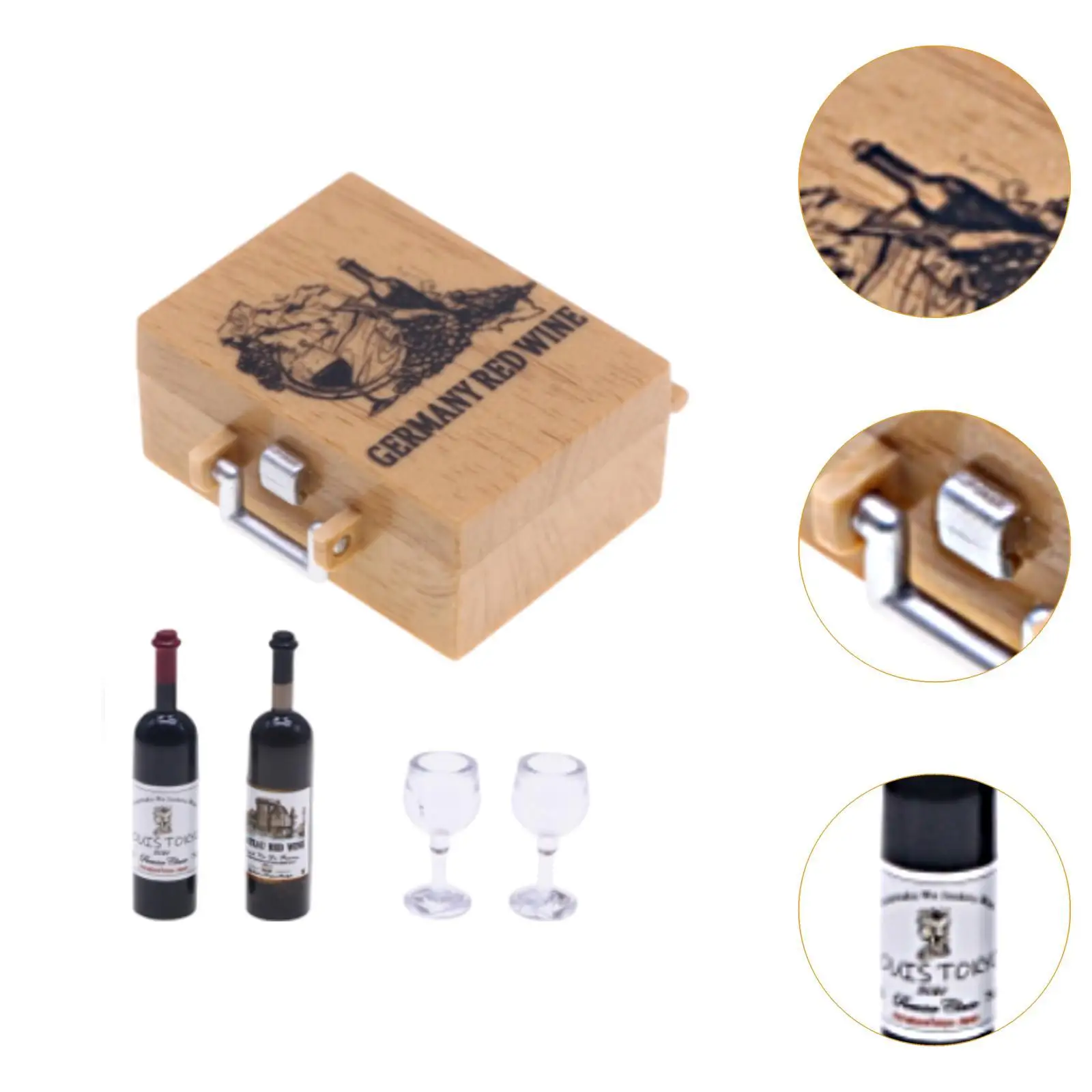 Miniature Wine Bottles Mini Goblets Drink Cups Model Dollhouse Decorations Miniature Wine Bottles Mini Goblets Drink Cups Model Dollhouse Decorations