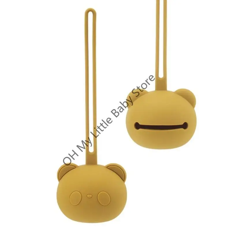 Almacenamiento chupete M76C para estuche, soporte colgante con forma Panda silicona, Hol simulado sin BPA - imagen 4