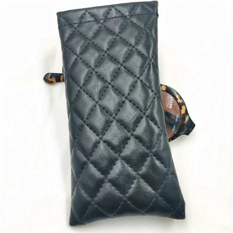 Estuche portátil para gafas exprimido, bolsa suave de cuero PU para gafas, funda para caja de almacenamiento de gafas para teléfono portátil - imagen 4