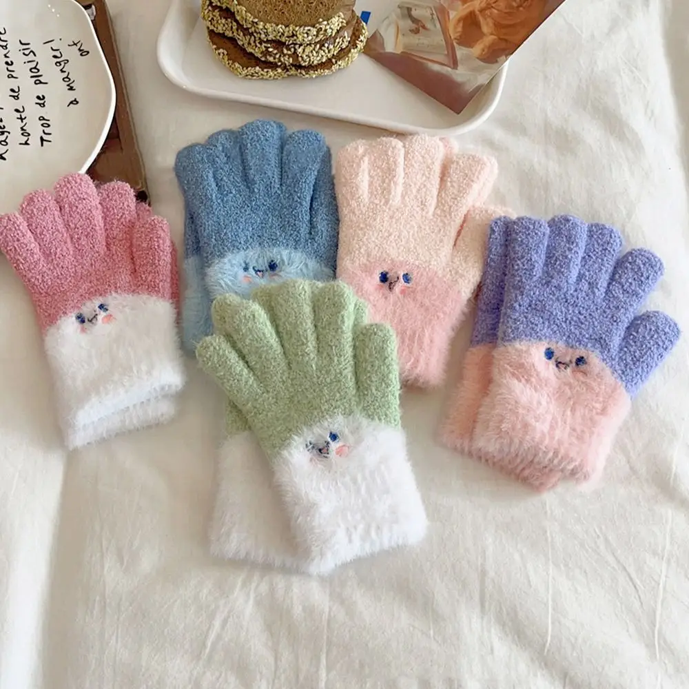 Guantes cortaviento de invierno color caramelo elásticos para niños - imagen 3