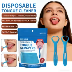 Herramienta bucal liviana 2 en 1 | Rascador de lengua + palillo dientes para viajeros, campistas y hogar, portátil cuidado viajes acampadas