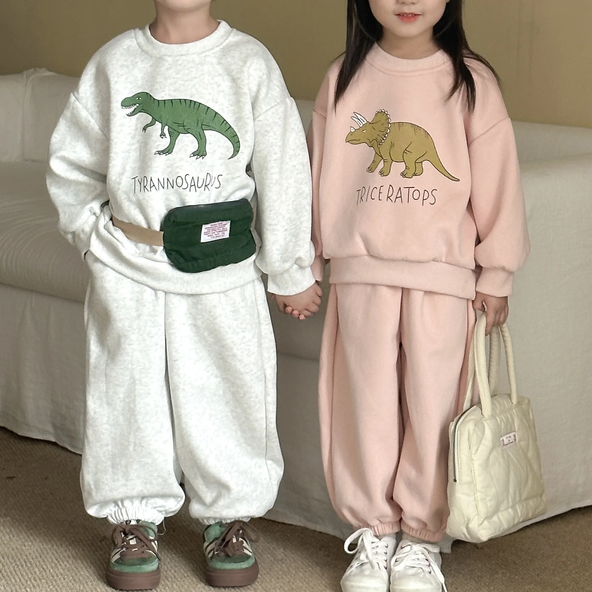 Conjunto de ropa para niños Sudadera con capucha de dibujos animados y pantalones largos 2 piezas Traje con capucha Ropa de abrigo deportiva informal para niñas - imagen 2