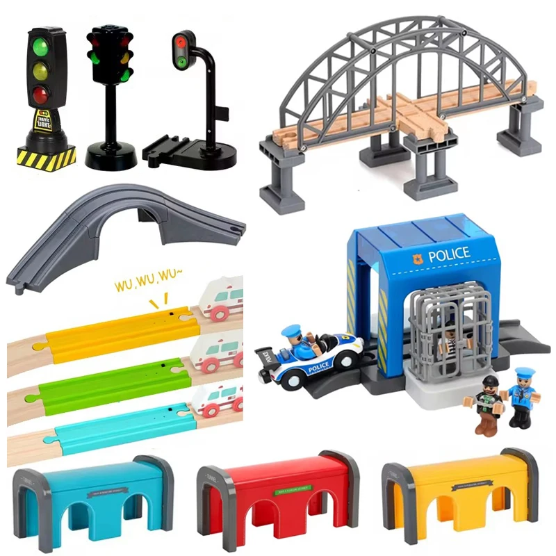 Accesorios de vía para tren de madera haya infantil para niños