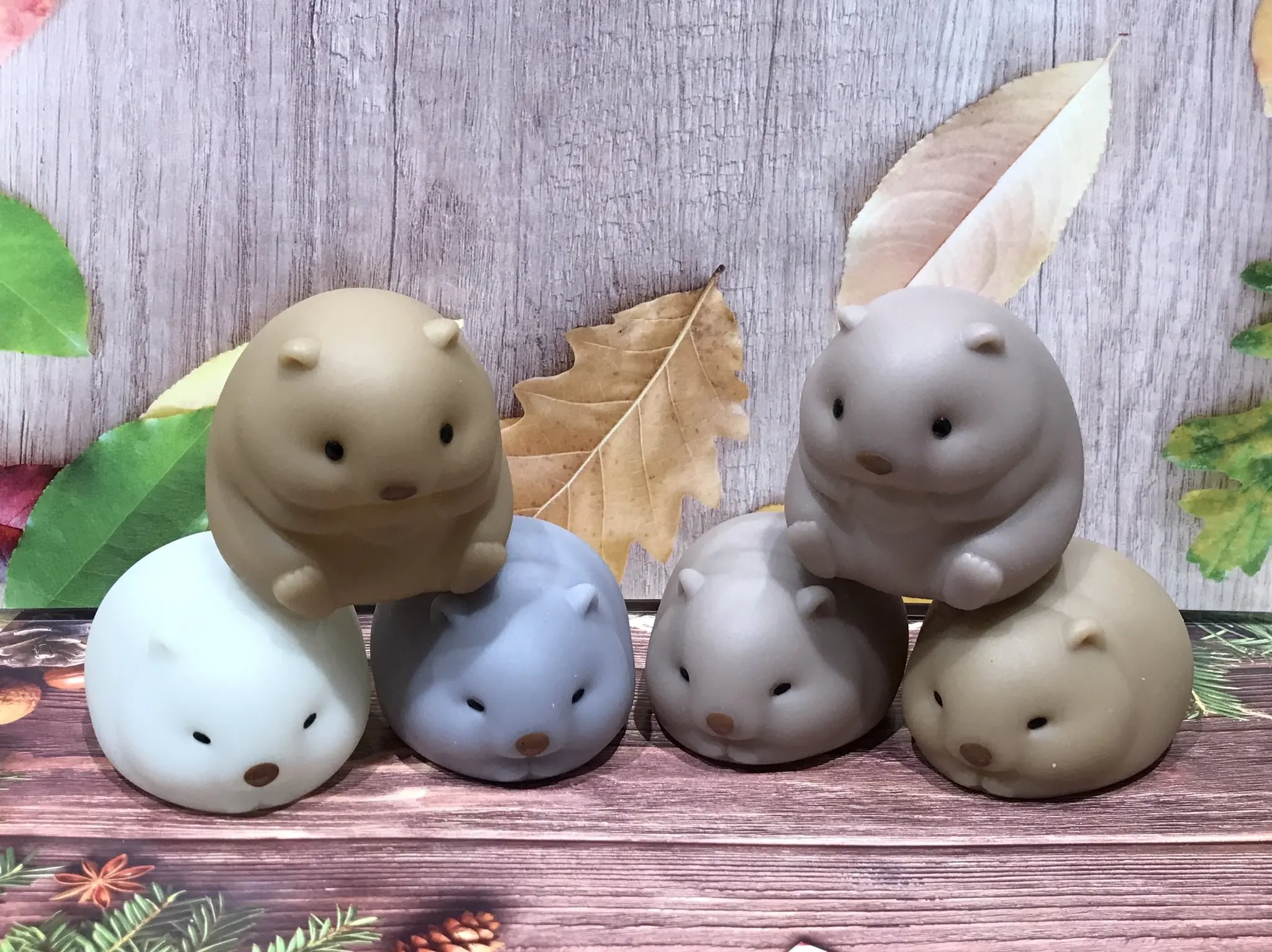 Cápsula de juguete Original, Pukyuto kawaii Wombat-muñecas blandas y blandas, figuras de gashapon - imagen 5