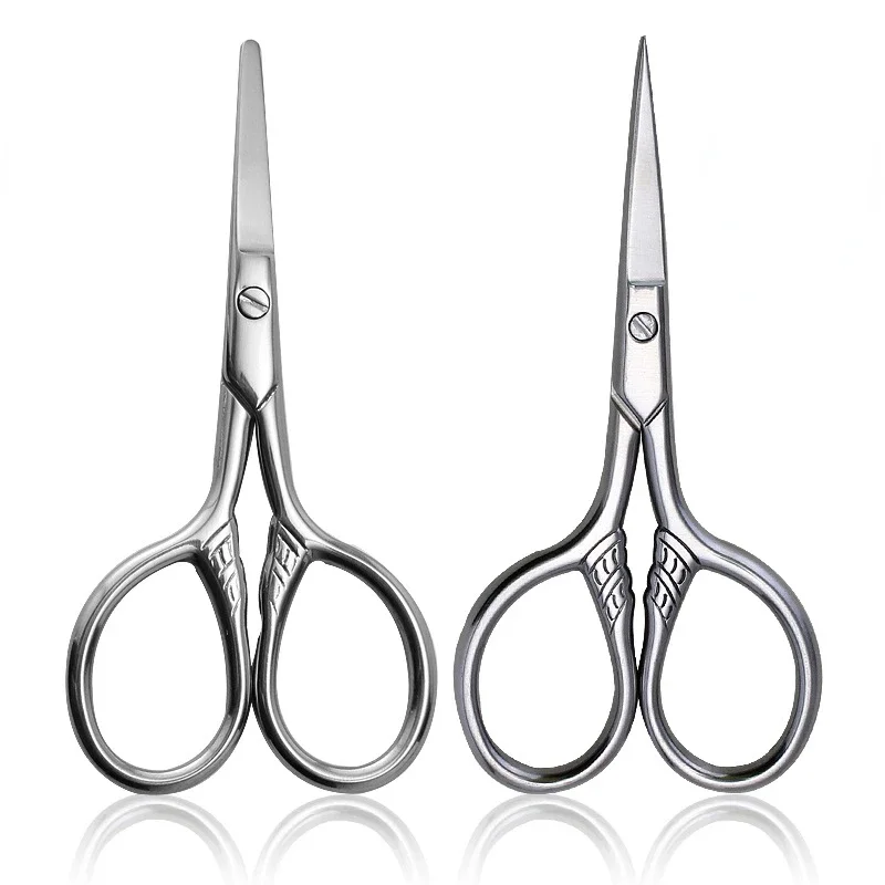 Cejas para manicura, tijeras para uñas, 1 Uds., maquillaje pequeño de acero inoxidable, cutícula, barba y bigote, recortador, herramienta para el pelo de la nariz