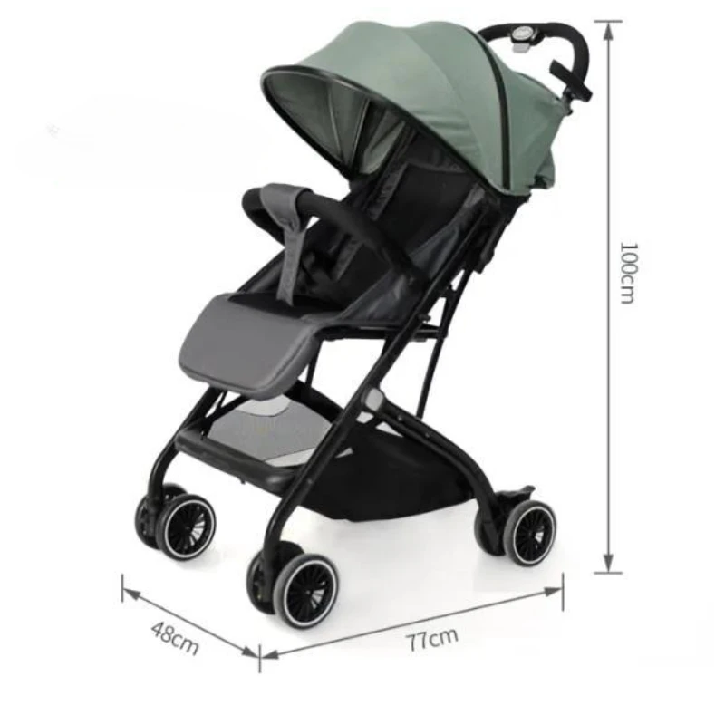 Cochecito de bebé plegable portátil, carrito multifuncional para niños, extraíble y lavable, ligero, de cuatro ruedas - imagen 4
