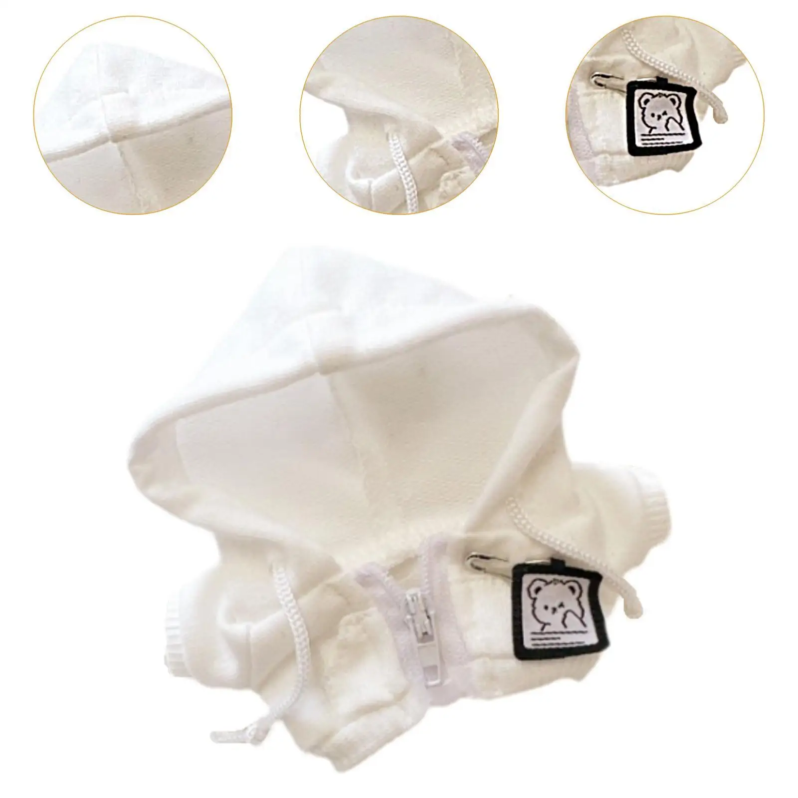 Zipper Sweatshirt Doll Miniature Clothing DIY Accessories 17cm Cool for Kids Birthday Gifts Decoration Costumes DIY Dolls Toy