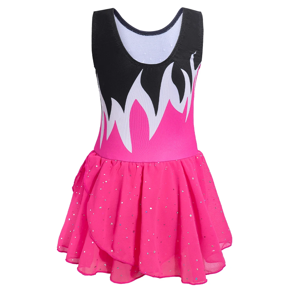 Vestido de ballet sin mangas para niñas – Tutú con falda brillante - imagen 4