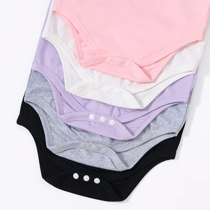 Pelele informal de punto para bebé, 5 piezas, cómodo, Color sólido, con tirantes y broches, Verano - imagen 5