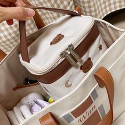 MILANCEL Bolsa aislante portátil para alimentos bebé con oso bordado