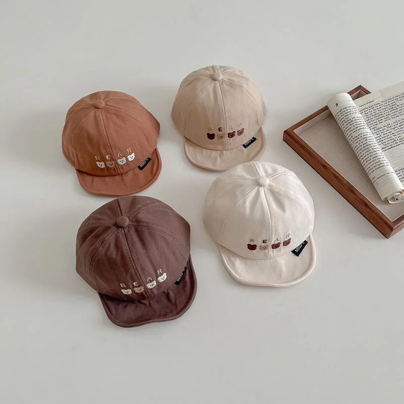 Gorra infantil de verano con protección solar – Bordado de oso - imagen 5