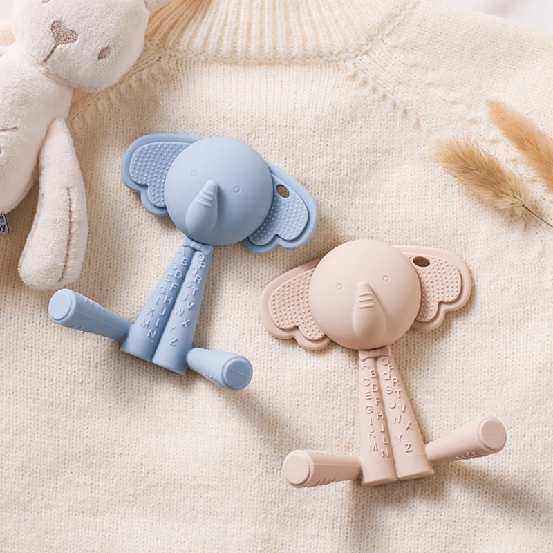 Mordedor de silicona sin BPA para bebé, juguete de dentición de oso de dibujos animados, palo Molar de mano para cuidado Dental de encías, producto para bebé