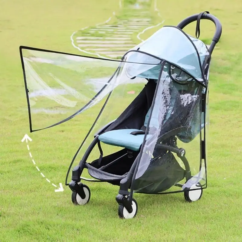 D7YD cochecitos bebé transparentes cubierta impermeable a prueba clima y funda protectora portátil protección completa - imagen 2