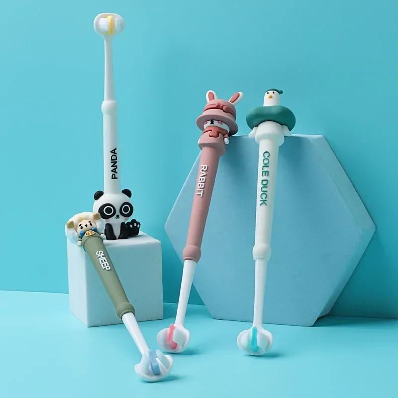 Cepillo de dientes infantil tres lados animales antideslizante - imagen 3