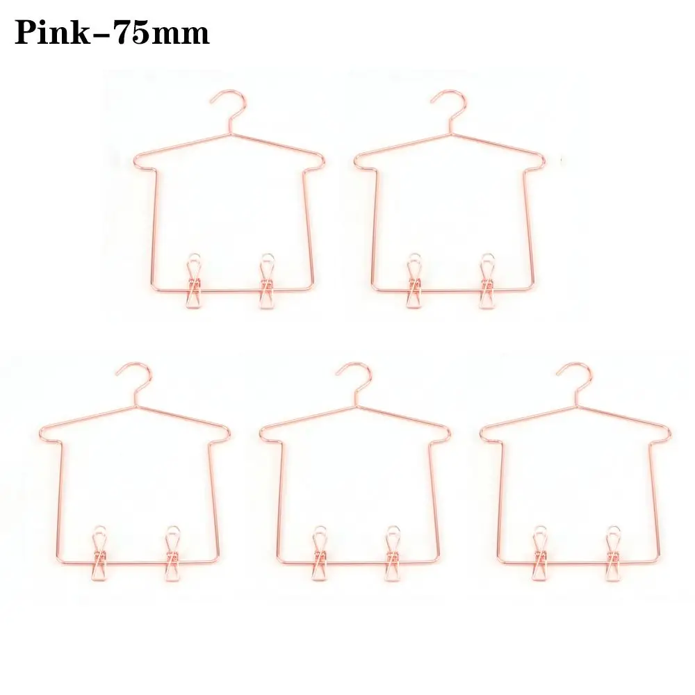 5 uds lindo vestido Mini perchas muebles de casa de muñecas perchas de ropa de Metal