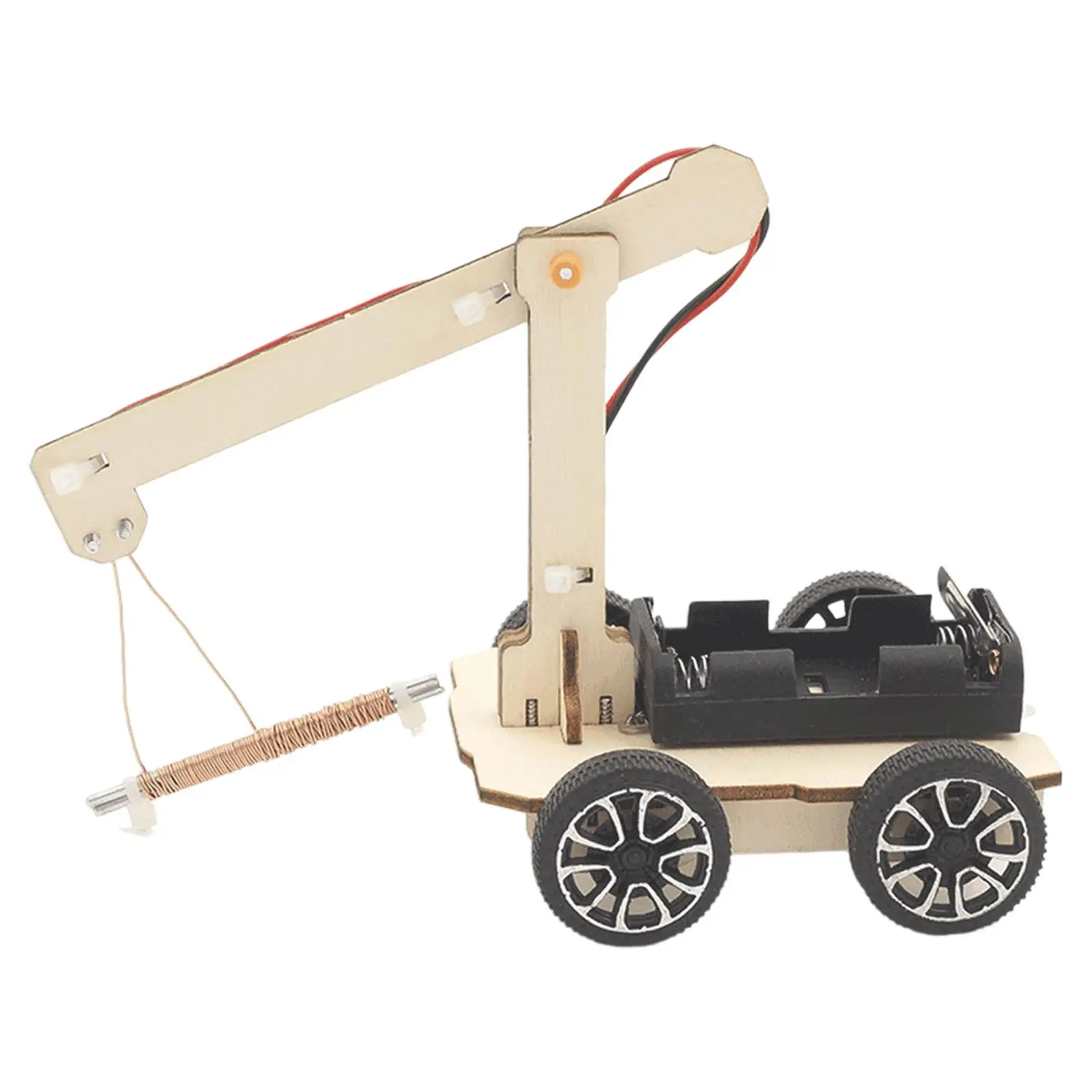 DIY Hand Crank Crane Kit DIY Assembled Teaching Prop Hand Eye Coordination Science Project Kit for Children Beginners Teens Kids